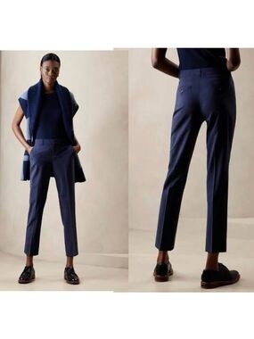Banana Republic blue Avery Slim fit ankle pants wool blend Sz 6 business career
